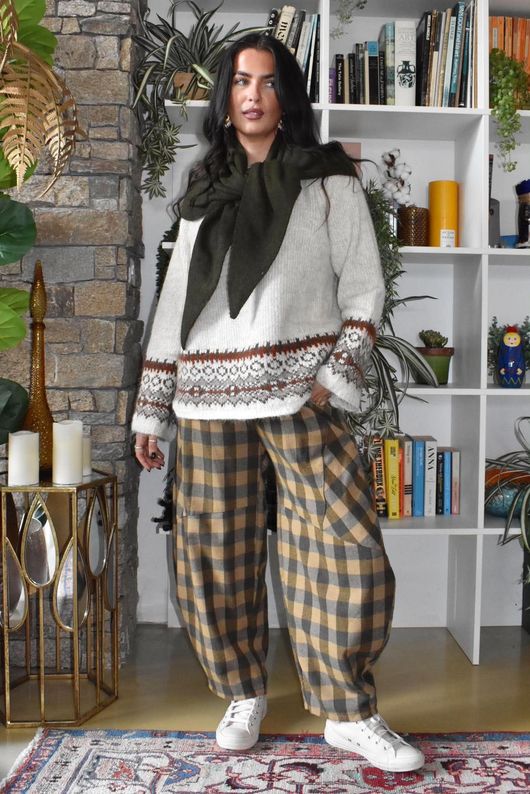 Nora Knit Shawl Khaki